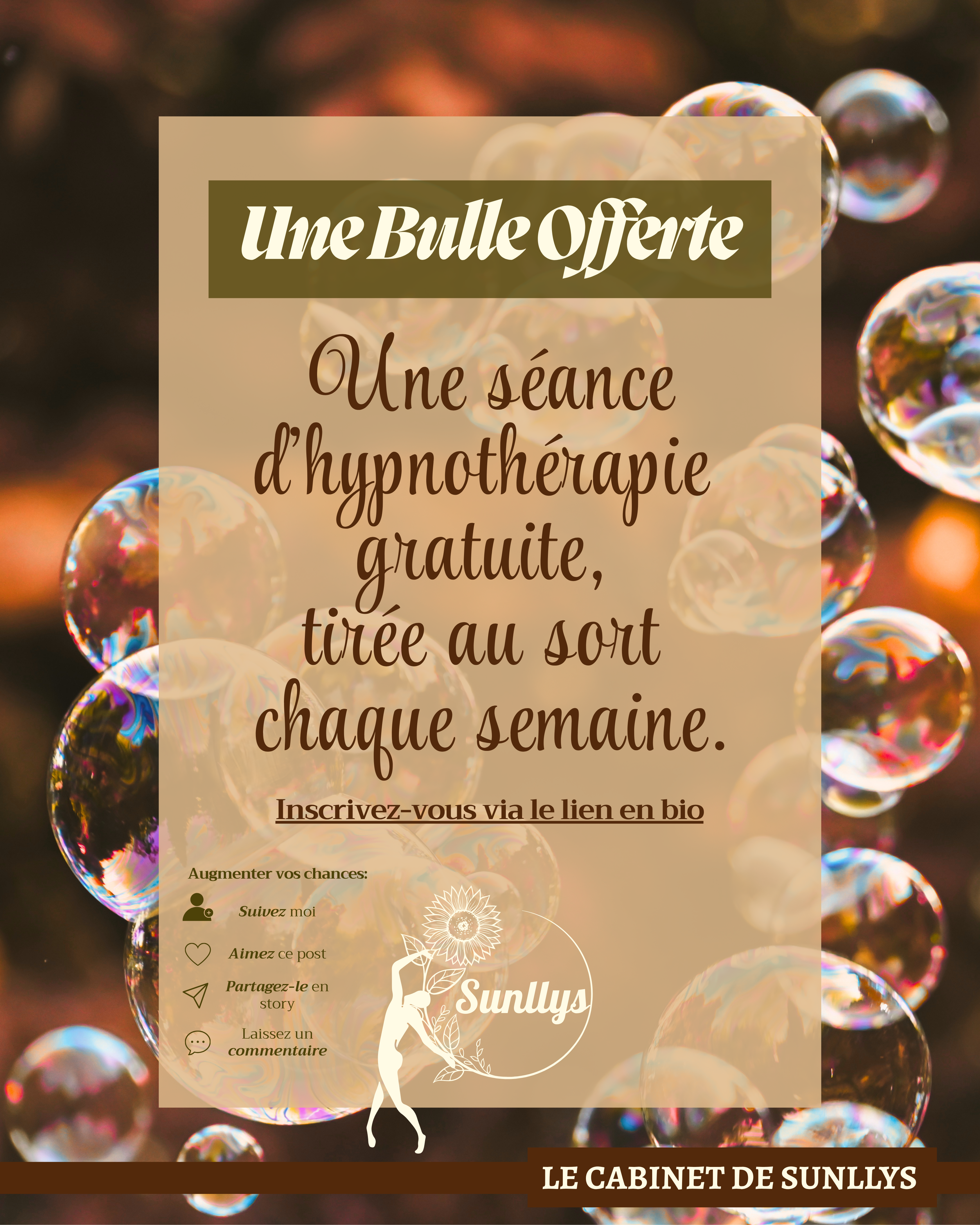 Visuel de la campagne Une Bulle Offerte — Le Cabinet de Sunllys